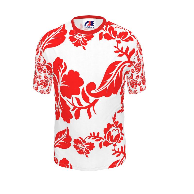 MALEQU Designer Floral Print T-Shirt
