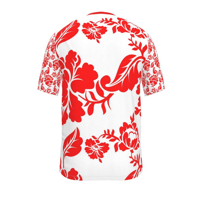 MALEQU Designer Floral Print T-Shirt