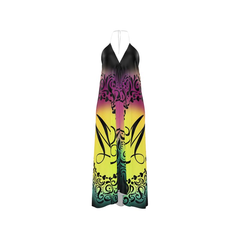 Halterneck backless dress